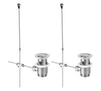 2 Sets Basin Sink Pop-Up Waste Plug Push Pull Rod Lever Kit G 1 1/4''（40.4mm) Stainless Steel Pop Up Sink Drain Stopper Universal Fit for Bathroom Vanity