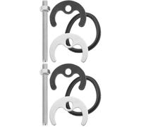 2 Sets Basin Tap Fixing Kit Stainless Steel Horseshoe Washer Single Hole | Rubber Plate, Nut and Bolt Included, 7.5mm Threading, for Sink Installation on Bathroom or Kitchen Decks