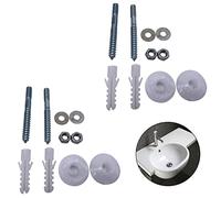 2 Sets Bathrooms Fitting Kit Screw Bolts Wall Mounted Basin Fixing Kits Screws Plug Washers for Wall Mount Basin Sink