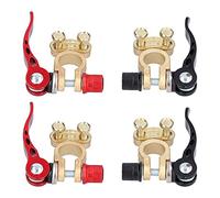 2 Sets Battery Terminal 2 Way Car Connector Clamp, Positive Negative Brass Terminal Set, Resistant Battery Terminal for Truck, RV, Caravan & Car Audio