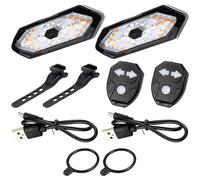 2 Sets Bike Tail Light with Turn Signals Wireless Remote Electric Scooter Turn Signals USB Rechargeable Waterproof Flickers & Constant Light Electric Scooter Lights Bike Tail Mini Lights