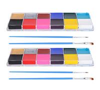 2 Sets Body Painting Paints 12-Color Oil Paint Make Up for Halloween Party Drama Non-Irritating Skin-Friendly Vivid Easy to Color Waterproof Sweatproof Perfect Gift Creative Looks