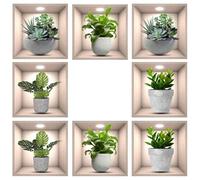 2 Sets Bonsai Style Wall Decal PVC Faux Window Design for Home Decor