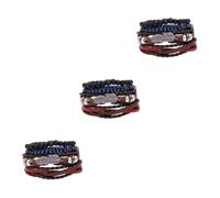 2 Sets Braided Link Chain Mens Cuff Bracelet Stackable Bead Women Beaded for Men Menu2019s Bracelets Crystal Beads Bangle Miss Wristband