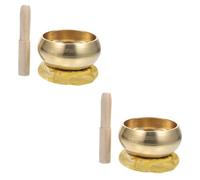 2 Sets Buddha Sound Bowl Buddha Sound Bowl Musical Bowl Healing Handmade Bowl Meditation Accessories Meditation Drum Meditation Tool Yoga Bowl Meditation Bowl Copper Manual Stick