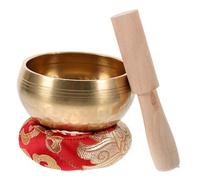 2 Sets Buddha Sound Bowl Car Exhaust Sound Booster Copper Meditation Bowl Meditation Singing Bowl Red Lampshades for Table Lamps Singing Bowl Ring Cushion Zen Bowl Tool Manual Wood