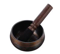 2 Sets Buddha Sound Bowl Tibetan Buddhist Bowl Crystal Mini Prep Bowls Sound Healing Instrument Prayer Garlic Crusher Bowl Mini Craft Meditation Bowl Wooden Rod Headset Yoga Copper