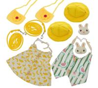 2 Sets Bunny Dress up Apparel Rabbit Leash Charming Cotton Hats Gentlemen Style Small Pets Birthday Party Outfits