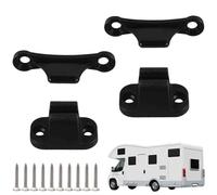 2 Sets Caravan Door Catch T-Shape Locker Retainer Catch Durable Black Motorhome Door Stops with Screws Secure Lock Kit for Rv Campervans Caravans Motorhomes Shutters Cabinets