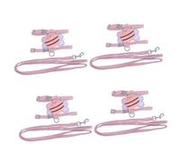 2 Sets Cat Dog Leash Puppy Harness Dog Ropes Puppy Accessories Heavy Duty Harness for Large Dogs Pet Dog Vest Wear-resis (Pinkx4pcs Sx4pcs)