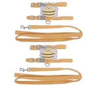 2 Sets Cat Dog Leash Puppy Harness Dog Ropes Puppy Accessories Heavy Duty Harness for Large Dogs Pet Dog Vest Wear-resis (Yellow 2x2pcs Mx2pcs)
