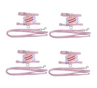 2 Sets Cat Dog Leash Puppy Harness Dog Ropes Puppy Accessories Heavy Duty Harness for Large Dogs Pet Dog Vest Wear-resis (Pink 2x4pcs Mx4pcs)