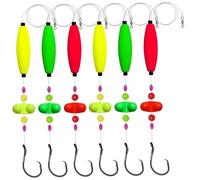 2 Sets Catfish Rigs(6Pcs), Double Rattle Beads Fishing Hook Set, 6/0 Catfish Floats, Fish Accessories for Bottom Fishing