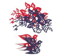 2 Sets Chinese Folk Art Paper Cut Hair Clip for Women, Red Blue | Handmade Ornamental Slide, Lightweight Fit, Wedding and Photo Booth Props, Traditional Retro Style