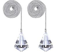 2 Sets Clear Crystal Pull Chain Extension with Connector for Ceiling Light Fan Chain, 1 Meter Length Each (Style E)