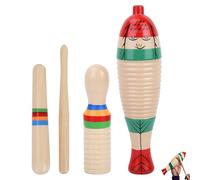 2 Sets Colorful Fish Shaped Guiro Instrument, Latin Percussion Musical Instruments, Wooden Musical Percussion with Rhythm Sticks for Adults