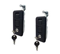 2 Sets Compression Lever Plane Lock with Keys，Zinc Alloy Latch for RV Trailer Campers Caravans Motorhome Electric Cabinet Equipment Truck Yacht Applicable Door Thickness 1-6mm (Black, Large)