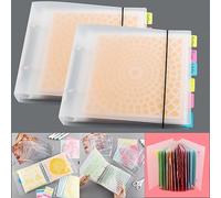 2 Sets Cookie Stencil Storage Binder for Storage 6"x6" Stencils Die Cuts & Stamp Storage Folder Baking Stencil Organizer Scrapbooking Cutting Dies Stencil Storage Book Collections Case Organizer