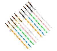 2 Sets Crystal Art Pen Acrylic Nail Brush for Gel and Acrylic Nails | Nylon Bristles, Portable Spiral Handle, for Painting or Dotting, Women and Technicians, Home or Salon Use Random Color