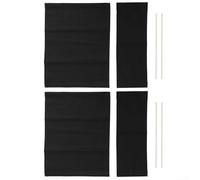 2 Sets Director Chair Seat Replacement Cover Canvas Fabric Foldable Washable Seat Back and Bottom Covers with Wand Accessories for Round Rod Director Chairs, Blue(black)