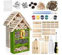 2 Sets DIY Wooden Insect Hotel Kit Mason Bee House Bug Hotel Wood Craft for Building Bee,Ladybug, Butterfly Hous DIY Insect Hotel Nesting Habitat Shelters for Beneficial Garden,13.6 x 10.8 x 2.8 Inch