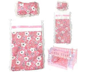 2 Sets Doll Bedding, Miniature Bedding Prop for Dollhouse Furniture Layout, Mini Sheet Pillow Set Perfect for Playhouse Decor Role-Playing Games