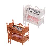2 Sets Dollhouse Bunk Bed: Realistic Bedroom Furniture For Role Play
