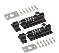 2 Sets Door Lock Bolt Combination Lock, Heavy Duty Sliding Gate Lock for Wooden Gates, Stainless Steel & Anti Tampering Screws, Combination Bolt Lock for Doors, Kennels, Barns, Sheds, Warehouses Etc