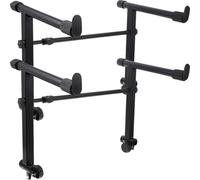 2 Sets Electronic Piano Rack Two Tier Adjustable Iron Keyboard Stand | Arturia Keystep 37 Version, Black Metal Brackets, Foldable Storage, Non Slip Design for Practice