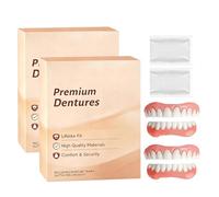 2 Sets False Teeth,False Teeth set Full Dentures,Fit Over Existing,Comfortable Material,Easy to Wear,Enhance the Appearance of your Smile,For Women Men