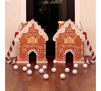2 Sets Family Christmas Golf Games, Gingerbread House Goal Game, Golf With Candy Cane Sticks For Party Gatherings Home Room Decorations Laughter Fun