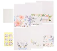 2 Sets Floral Thank You Cards Paper Writing Space | Lightweight Portable Design, Fade Resistant Wording, Compact Shape, Suitable for Gifts and Events