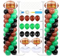 2 Sets Football Party Balloon Column Stand Kit With 102 Rugby Foil Balloons 5.57Ft Adjustable Balloon Tower Stand With Base Game Sports Arch Column for Sports Tailgate Game Day Birthday Party Supplies