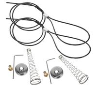 2 Sets Gate Latch Cable Pull Set, Spring Loaded Stainless Steel | Padlockable Weatherproof Design, for Wooden and Metal Doors, Black Finish, Door Opening and Closing Use