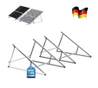 2 Sets GLIESE Balcony Power Station Bracket 118 cm - Reinforced Solar Panel Bracket with Adjustable Tilt Angle 0-90° - For 100W-600W Modules on Flat Roof and Balcony - Includes 0% VAT