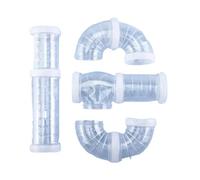2 Sets Hamster Tunnel Tube 5.5cm Plastic External Pipeline Cage Accessories | Expand your pet’s play area with safe, clear plastic tunnels. Easy to connect and clean.(White color set)