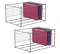 2 Sets Hanging File Folder Frame Legal/Letter Size,File Cabinet Frames,Insert,Rack for Hanging Files,Fit Size Bigger 15.1”L,9.6”H File/Desk Drawer Hanging File Frame/Rails,Steel,Anti-Scratch/Rusty
