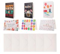 2 Sets Happy Birthday Design Blessing Cards, 6 Paper Invitation