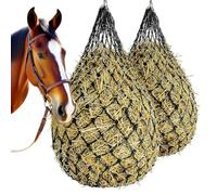 2 Sets Hay Net, Hay Net for Horses, Hay Tight Mesh, Feed Net, Control the Eating Speed, Tight Mesh for Horses Tight Mesh to Reduce Waste of Hay (Black)