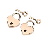 2 Sets Heart-Shaped Padlock & Skeleton Key Metal Lock for Luggage Diary Book Jewelry Box Handmade Materials