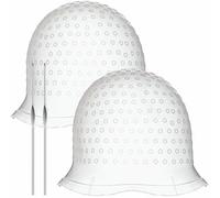 2 Sets Highlighting Cap with Hook, Silicone Highlight Cap, Hair Cap for Highlight Bleach Cap, Hair Dye Cap with Holes, Highlight Caps for Dying Hair, Hair Highlight Kit for Home and Salon Use(White)