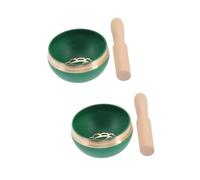 2 Sets Himalaya Bowl Tibetan Singing Bowl Doll Stand Sound Bowl Prayer Bowl Chakra Singing Chanting Bowl Ringing Bowls Copper Bowl Buddha Chanting Bowl Bronze Chime Wooden Yoga