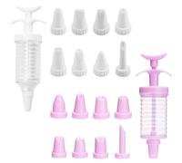 2 Sets Icing Syringe & Piping Nozzle Kit - Cake Dessert Cream Decorator for Baking Enthusiasts DIY
