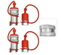 2 Sets ISO5675 Hydraulic Quick Connect Couplers with Dust Cover, NPT 1/4", 3/8", 1/2" Thread, 4000 PSI Working Pressure, Carbon Steel Construction