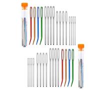 2 Sets Large Eye Blunt Darning Needles for Wool, Crochet, Tapestry & Sewing DIY Crafts - 16 Pieces Per Set