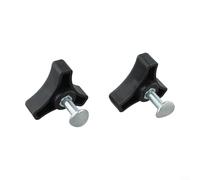2 Sets Lawn Mower Handle Bolts 7.74mm Triangle Screw Kit with Nuts for Easy Manual Install,Black Replacement Parts for Garden Mowers