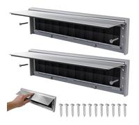 2 Sets Letter Box Flap, Letterbox Draught Excluder, Letterbox with Brushes & Flap, Letter Box Draught Excluder Internal for Wooden or UPVC Doors(Silver)