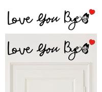 2 Sets Love You Bye Above Door Sign, Wooden Love You Bye Signs Wall Decoration for Living Room, Modern Black Letter Sign Wall Art for Home Decoration, with Butterfly