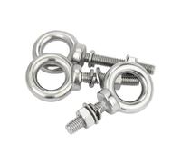 2 sets M3/4/5/6/8 304 Stainless Steel Ring Eyebolts with Nut Washer Gaksets Set,Extended Bolts Marine Lifting Ring Screws and Nuts(M4x60mm)