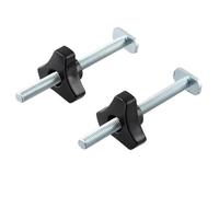 2 Sets M8 T-Track Bolts and Knobs for Woodworking Jigs - Quick-Acting Hold-Down Clamps, T-Slot Fixture Accessories, Black + Silver, Plastic Body with Metal Thread